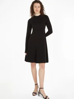 Naisten Pitkähihainen Trikoomekko, F&F C-NK SHINY INTERLOCK LS DRESS 99>Tommy Hilfiger Outlet