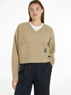 naisten pusero, TH SCRIPT SOFT WOOL SWEATER>Tommy Hilfiger Best