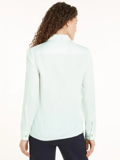 Naisten Pusero, GOLD BUTTON VISCOSE LS SHIRT>Tommy Hilfiger