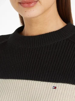 Naisten Raidallinen Neulepaita, CO CARDI STITCH C-NK SWT><noscript><img width=