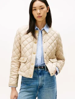 naisten takki, BUTTON QUILTED REG LADY JACKET>Tommy Hilfiger Online
