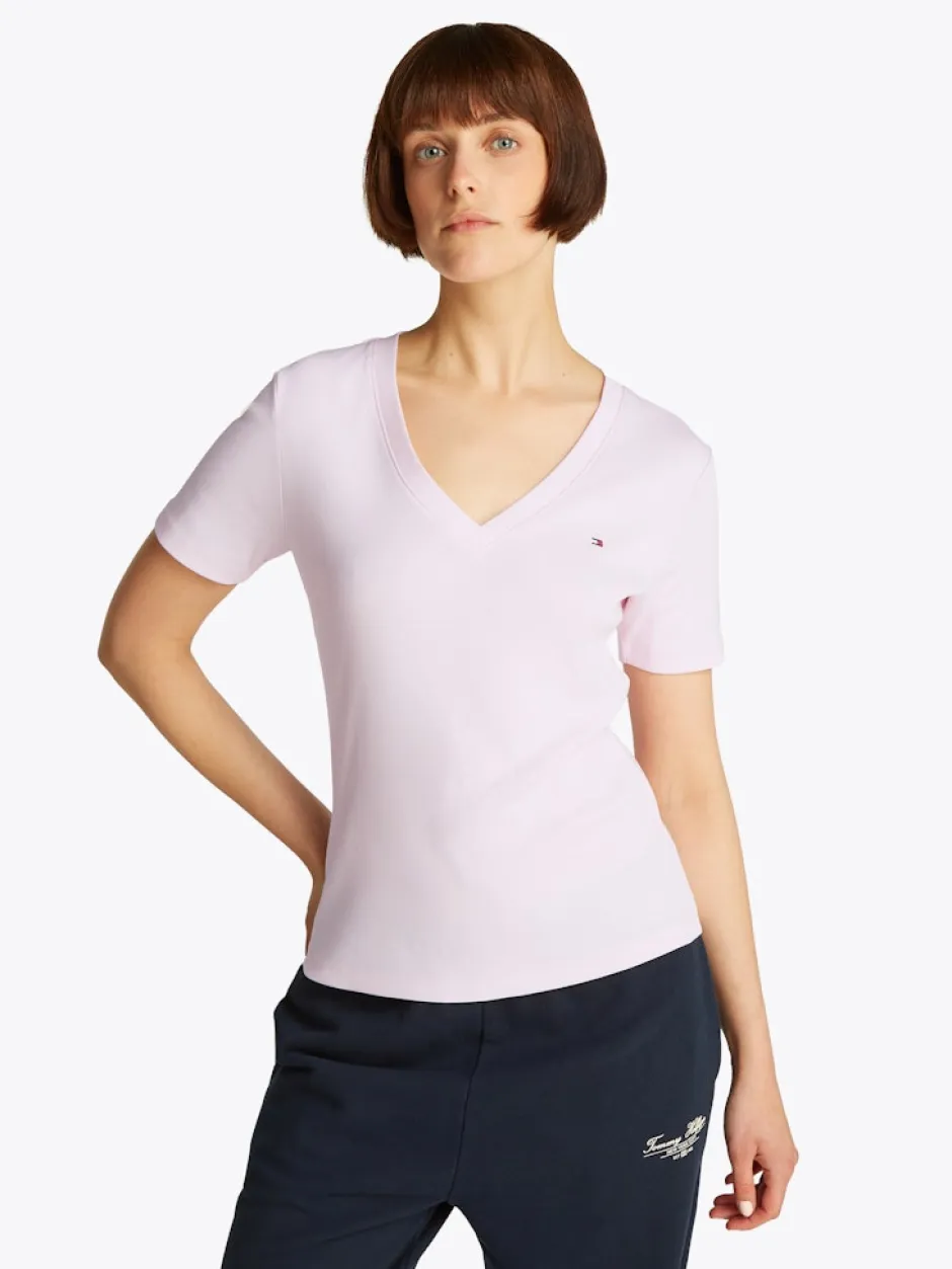 naisten t-paita, SLIM CODY V-NK SS, C1O>Tommy Hilfiger Outlet