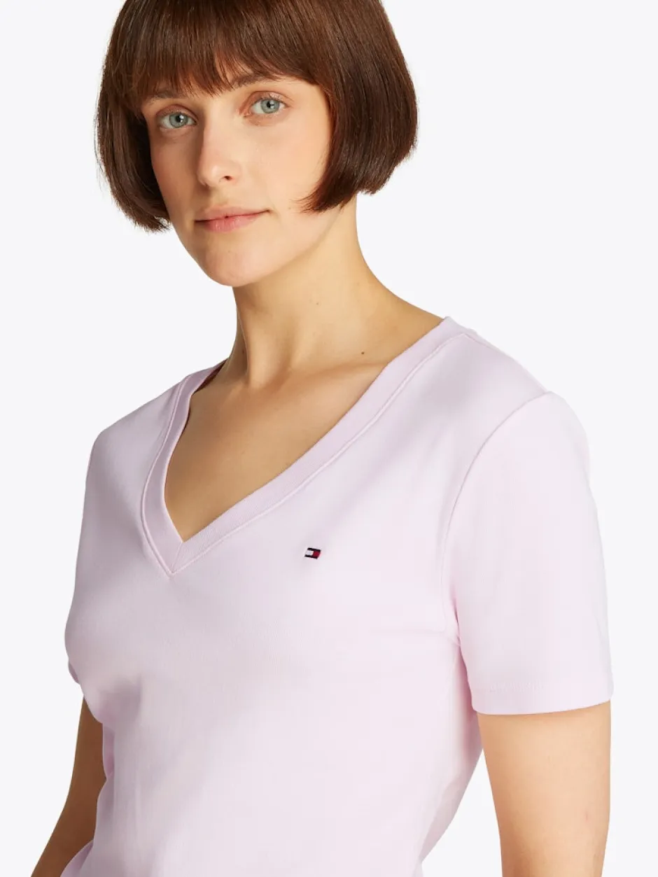 naisten t-paita, SLIM CODY V-NK SS, C1O>Tommy Hilfiger Outlet