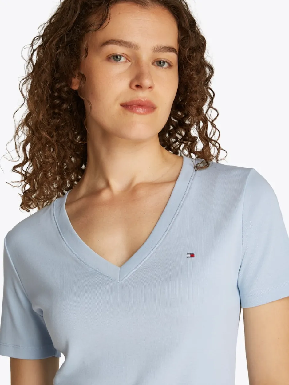 naisten t-paita, SLIM CODY V-NK SS, C1O>Tommy Hilfiger Discount