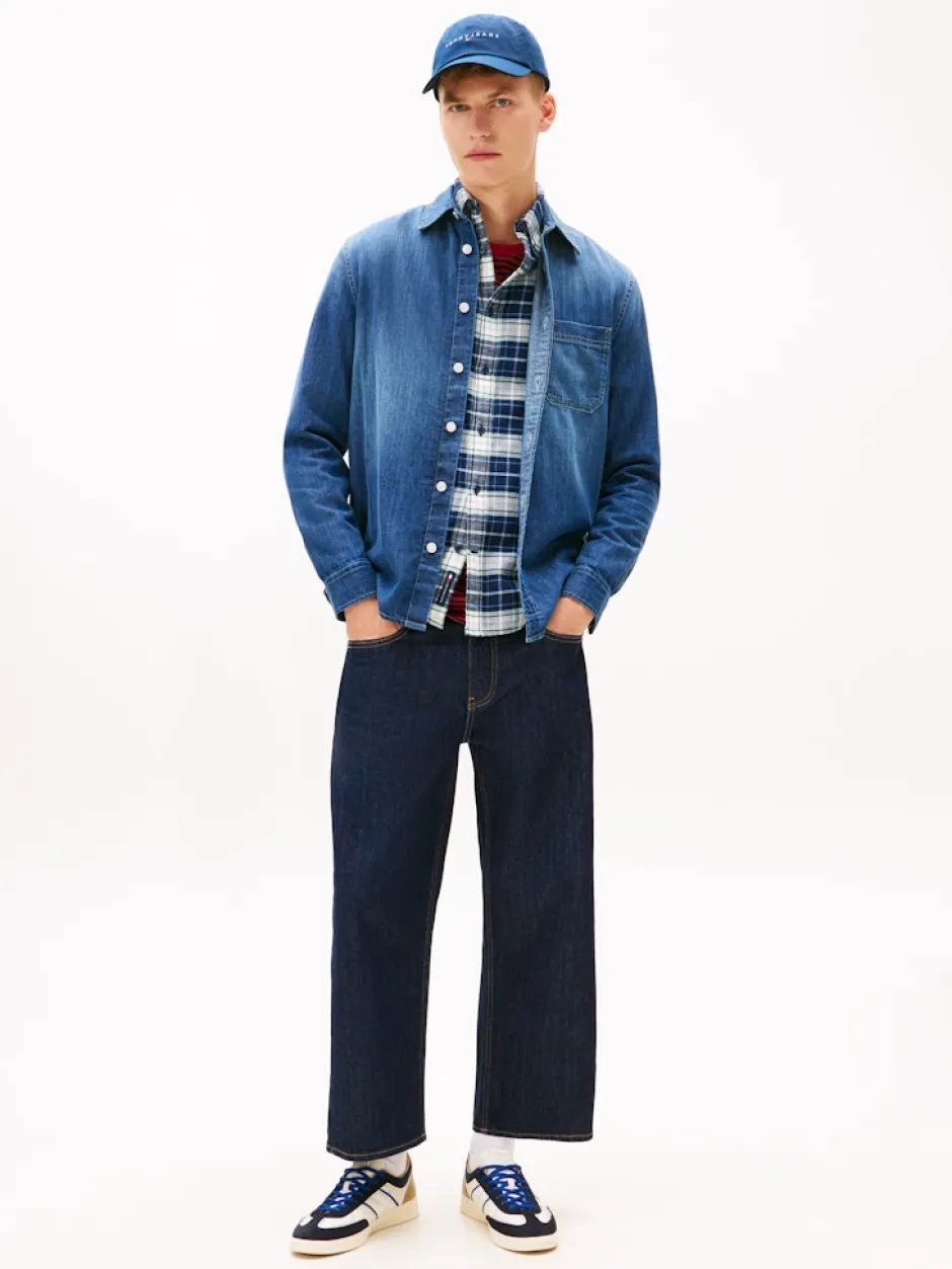 miesten farkkupaita TJM Denim Regular Fir Shirt EXT, sininen>Tommy Jeans Hot