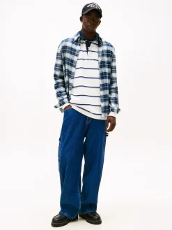 miesten kauluspaita TJM Reg Flannel Check Shirt Ext Sininen, indigo><noscript><img width=