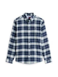 miesten kauluspaita TJM Reg Flannel Check Shirt Ext Sininen, indigo><noscript><img width=