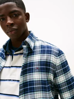 miesten kauluspaita TJM Reg Flannel Check Shirt Ext Sininen, indigo><noscript><img width=