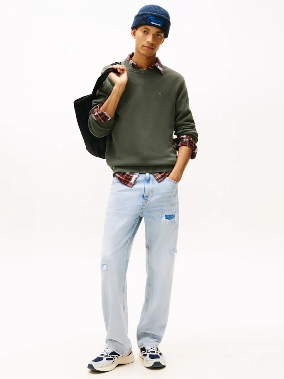 miesten neulepsuero, TJM SLIM ESS SWEATER EXT Armeijanvihreä>Tommy Jeans Outlet