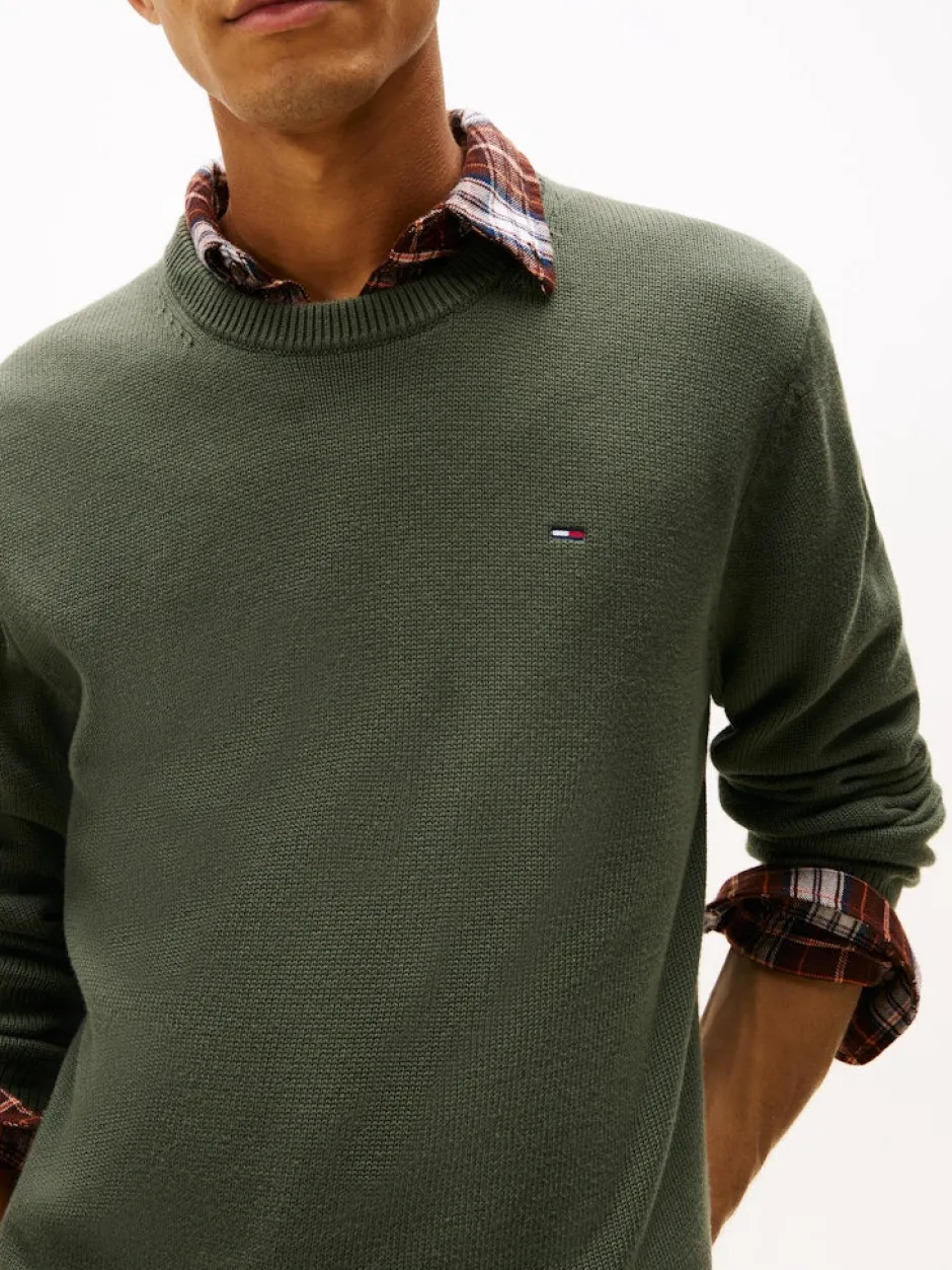 miesten neulepsuero, TJM SLIM ESS SWEATER EXT Armeijanvihreä>Tommy Jeans Outlet