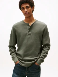miesten paita, TJM SLIM WAFFLE SCRIPT HENLEY>Tommy Jeans