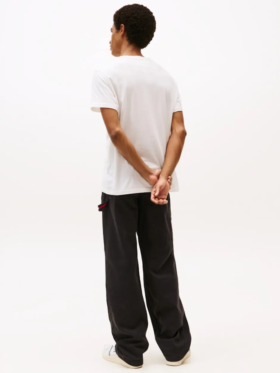 miesten t-paita, TJM SLIM LINEAR CHEAST TEE>Tommy Jeans Discount