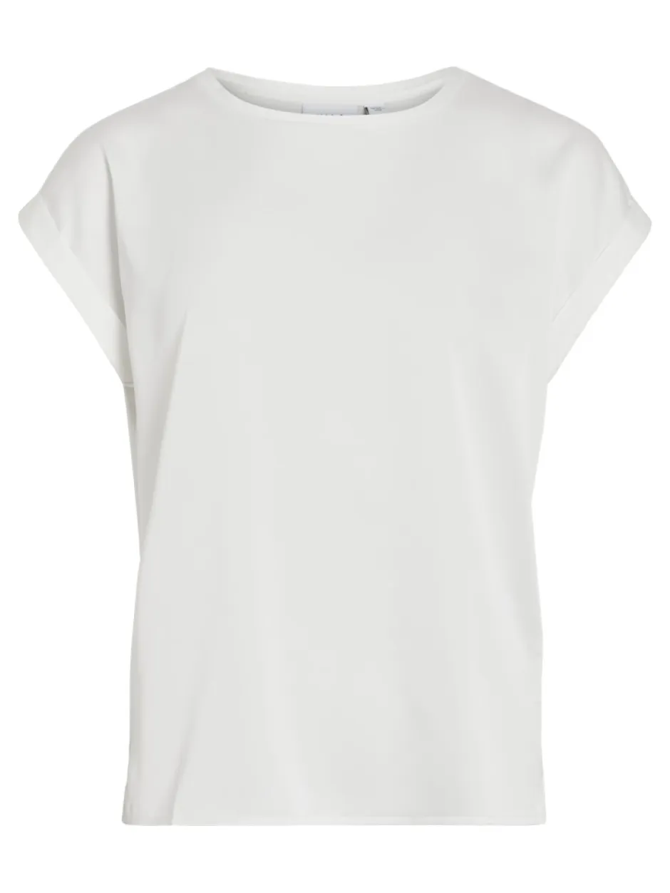 lyhythihainen toppi, VIELLETTE S/S SATIN TOP>Vila