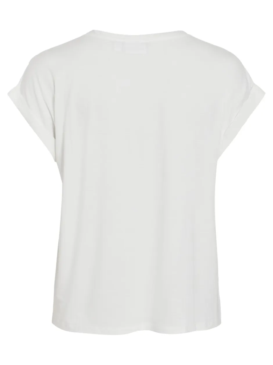 lyhythihainen toppi, VIELLETTE S/S SATIN TOP>Vila