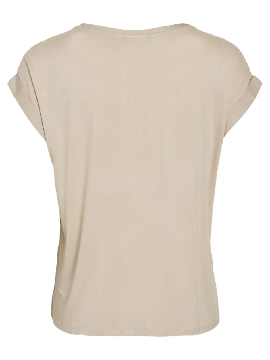 lyhythihainen toppi, VIELLETTE S/S SATIN TOP>Vila Hot