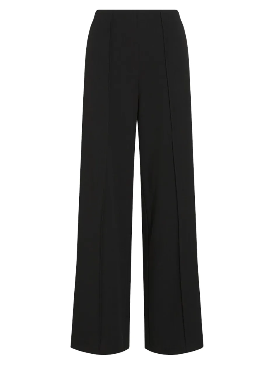 naisten housut VIWINNIE CLUA HW WIDE PANTS, musta>Vila Outlet