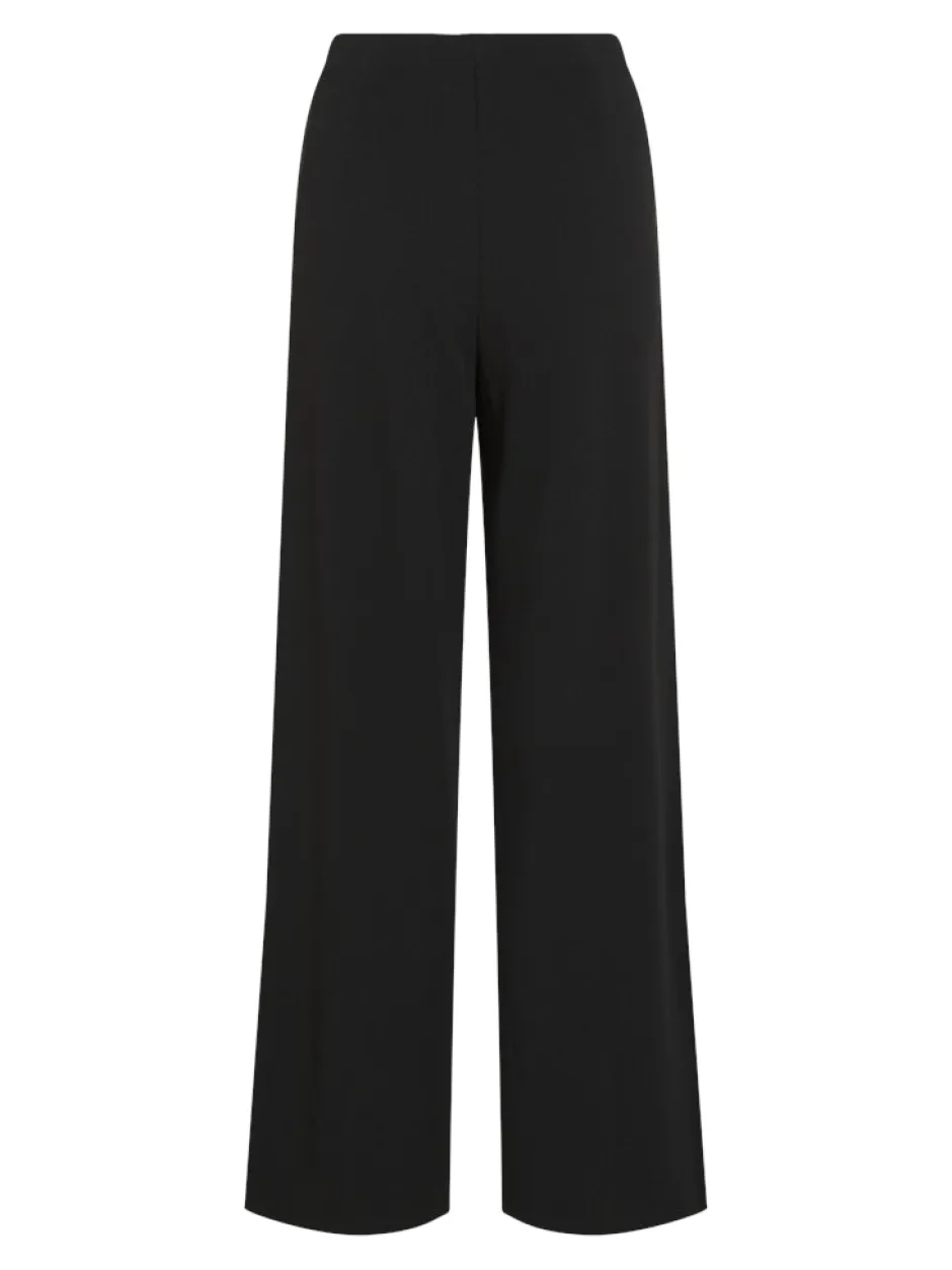 naisten housut VIWINNIE CLUA HW WIDE PANTS, musta>Vila Outlet