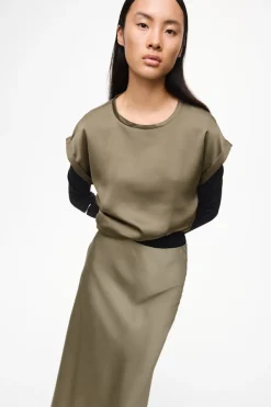 naisten lyhythihainen toppi K-Viellette S/S Satin Top - NOOS,><noscript><img width=