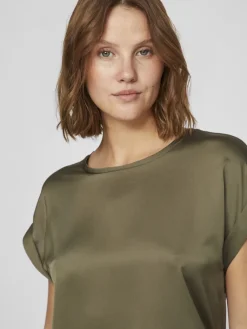 naisten lyhythihainen toppi K-Viellette S/S Satin Top - NOOS,><noscript><img width=