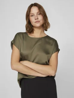 naisten lyhythihainen toppi K-Viellette S/S Satin Top - NOOS,><noscript><img width=