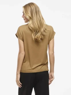 naisten lyhythihainen toppi K-Viellette S/S Satin Top - NOOS, Bistre><noscript><img width=