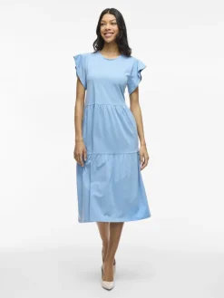 naisten mekko, VISUMMER S/S MIDI DRESS>Vila Discount