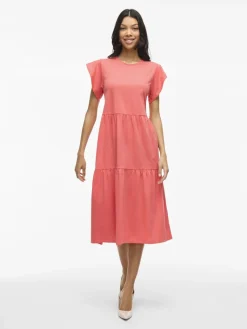 naisten mekko, VISUMMER S/S MIDI DRESS>Vila Online