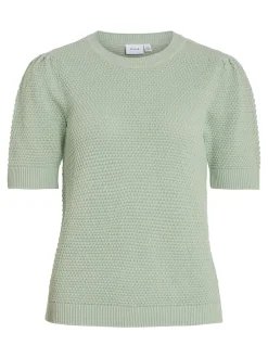 naisten neulepusero, VIDALO O-NECK S/S KNIT TOP><noscript><img width=