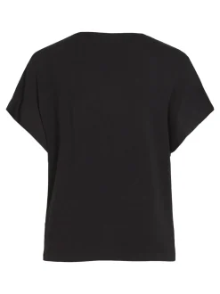 naisten satiinitoppi, VIELLETTE V-NECK S/S SATIN TOP><noscript><img width=