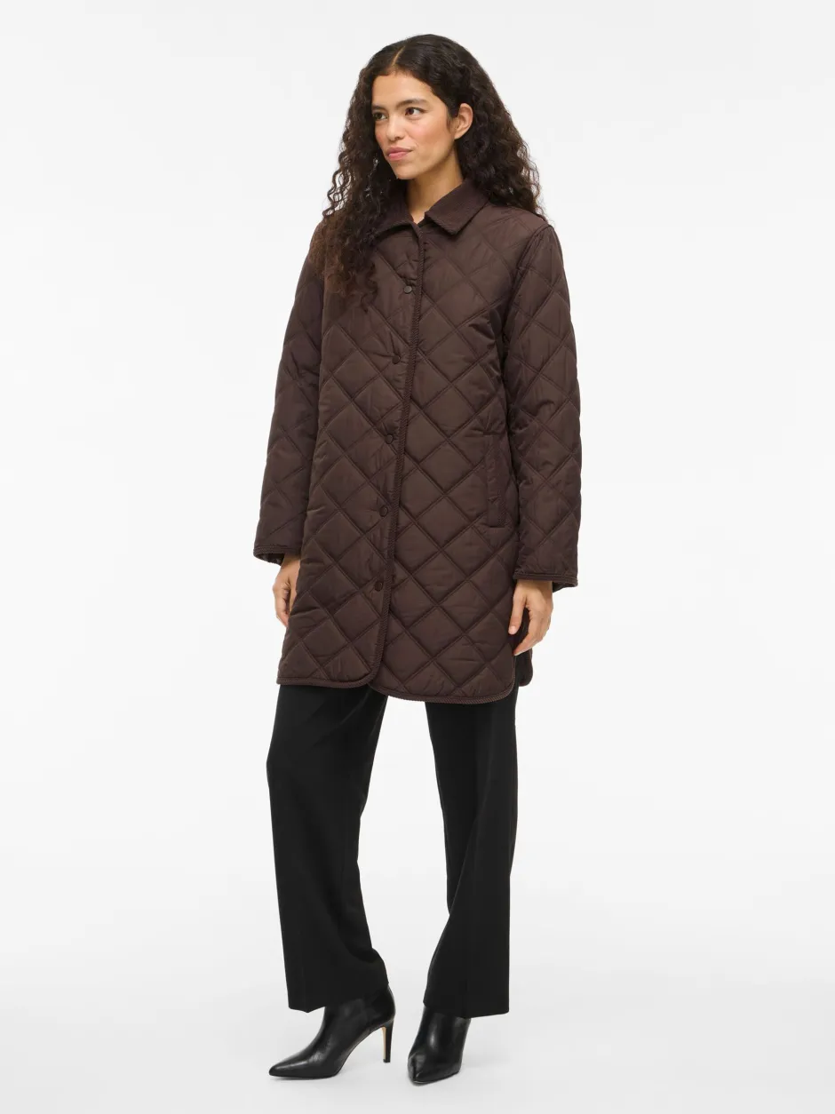 naisten tikkitakki, VIQUILA L/S CORDUROY QUILT LONG JACKET>Vila Sale