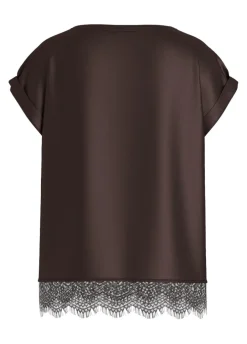 naisten toppi, VIELLETTE S/S FULL SATIN LACE TOP NOOS>Vila Best
