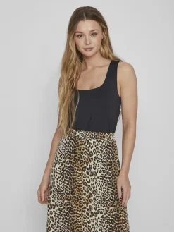 naisten toppi, VIKENZA O-NECK S/L TANK TOP>Vila Online
