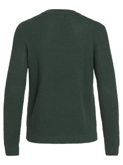 neule, VIDALO O-NECK L/S KNIT TOP Armeijanvihreä><noscript><img width=