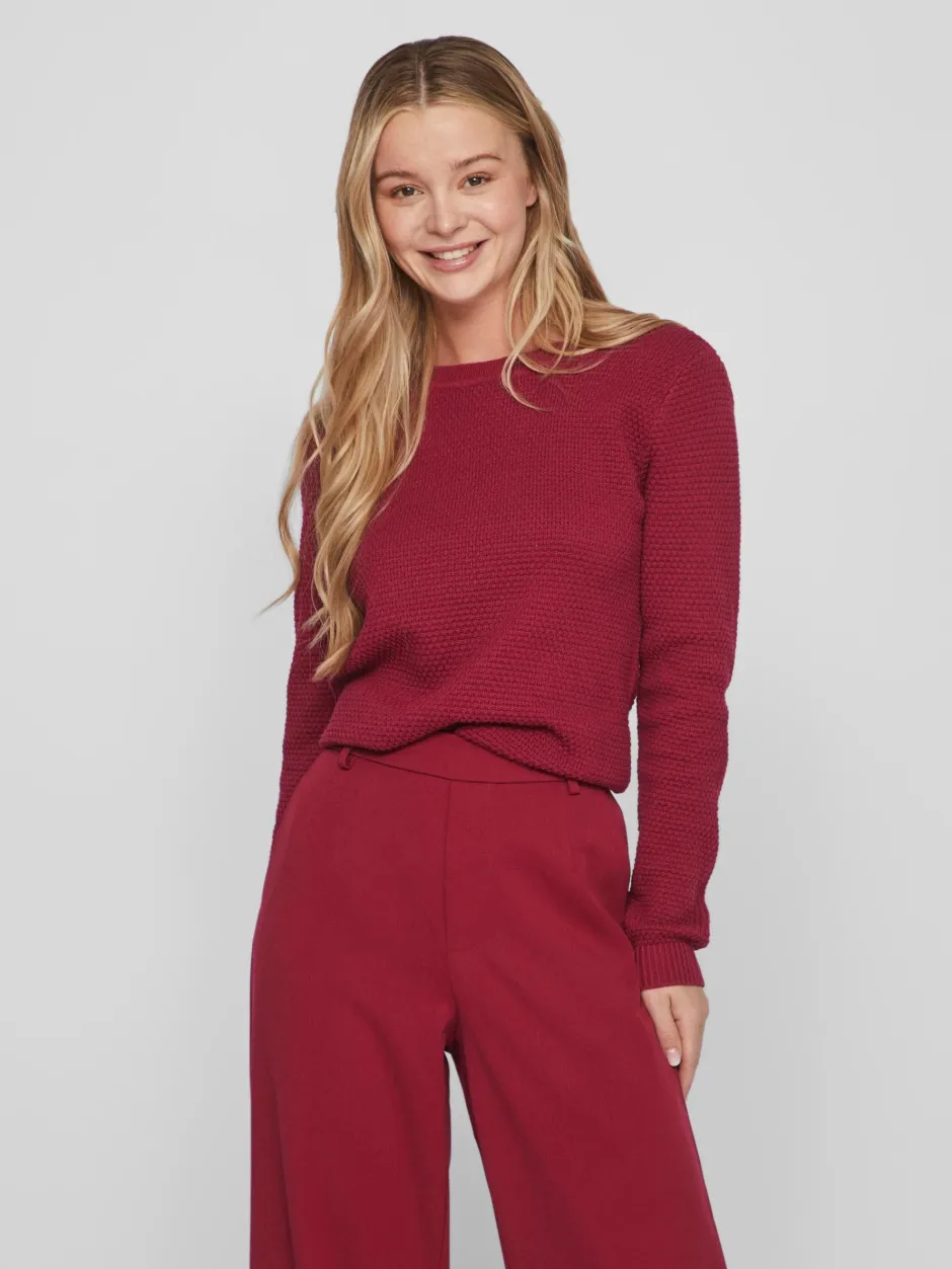 neule, VIDALO O-NECK L/S KNIT TOP>Vila Clearance