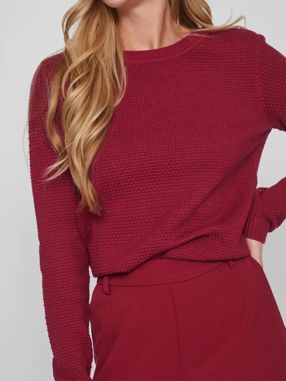 neule, VIDALO O-NECK L/S KNIT TOP>Vila Clearance