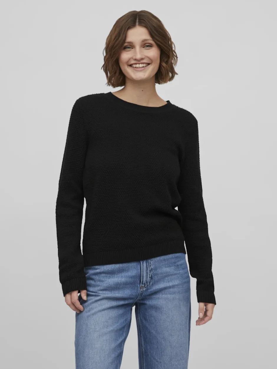 neule, VIDALO O-NECK L/S KNIT TOP>Vila New
