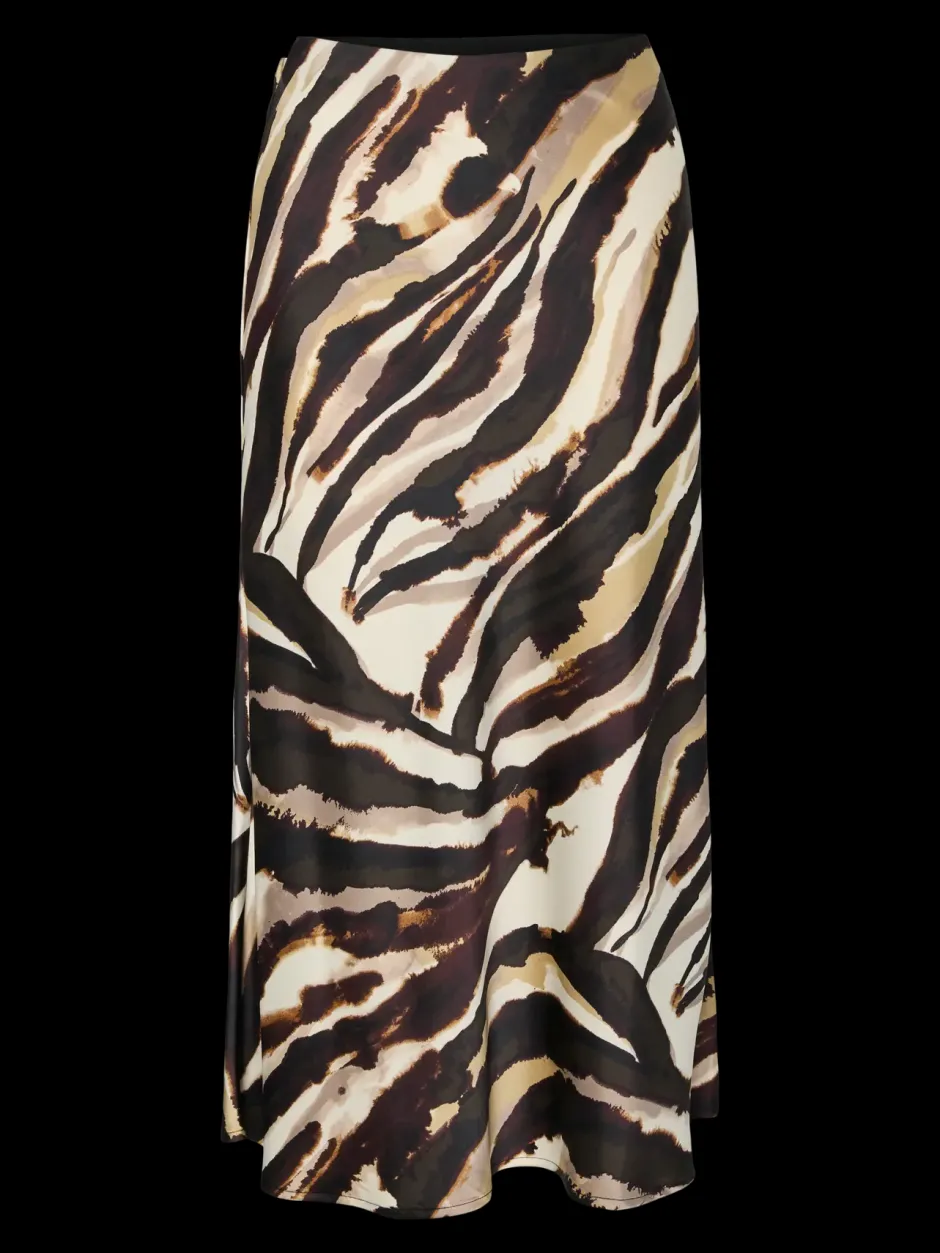 hame, YASPELLA HW MIDI SKIRT Sandshell Zebra Print>Y.A.S