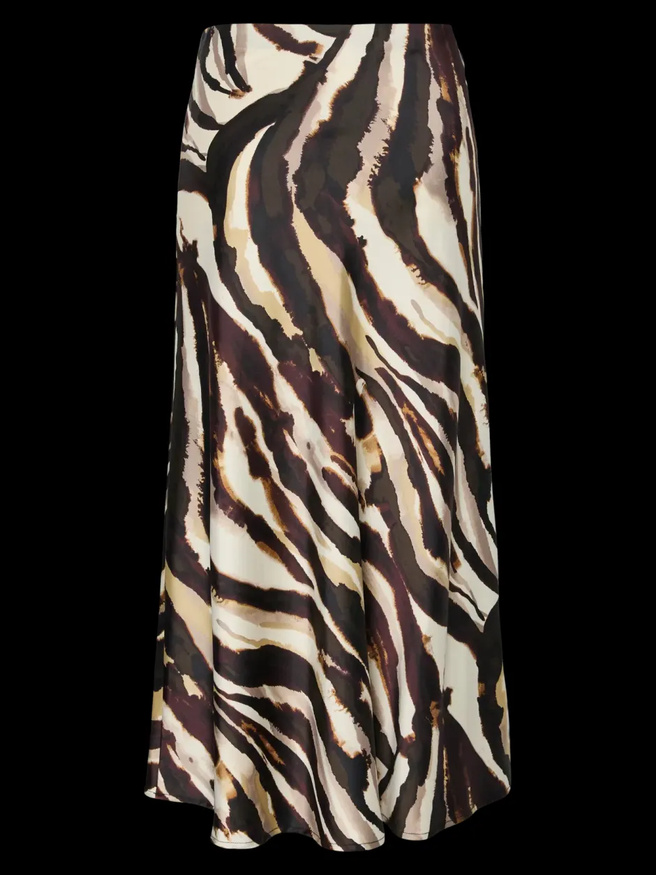hame, YASPELLA HW MIDI SKIRT Sandshell Zebra Print>Y.A.S