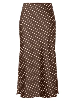 hame, YASPELLA HW MIDI SKIRT S. NOOS Pinecone Small Ecru dots>Y.A.S New