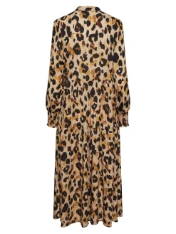 mekko, YASALIRA LS LONG DRESS S Ruskea Kuosi>Y.A.S Outlet