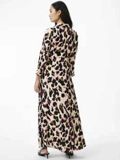 Naisten Maksimekko YASSAVANNA LONG SHIRT DRESS Beige Kuosi>Y.A.S Sale