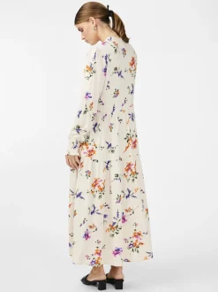 naisten mekko, YASASINA LS LONG SHIRT DRESS Valkopohjainen Kuosi>Y.A.S Best