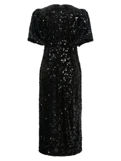 naisten mekko YASSOFIE 2/4 SEQUIN MIDI DRESS, musta><noscript><img width=