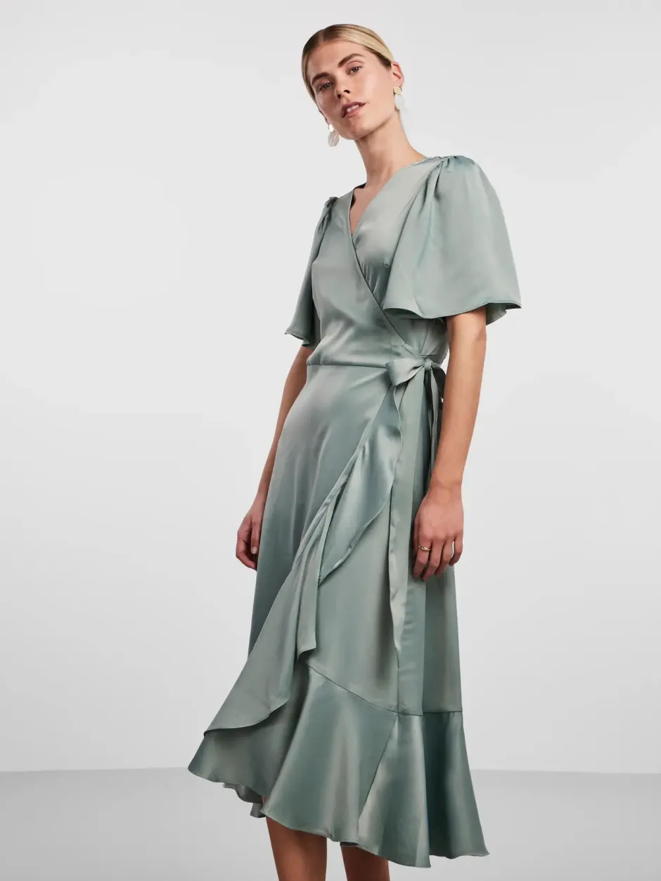 Naisten Mekko, YASTHEA 2/4 MIDI WRAP DRESS>Y.A.S Online