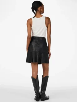 naisten nahkahame, YASCOLLY MW NAPLON LEATHER SKIRT>Y.A.S