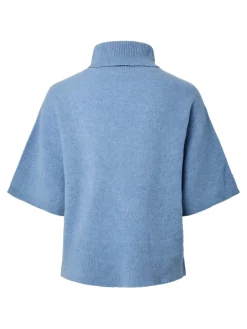 naisten neulepusero, YASEMILA 2/4 WOOL KNIT PULLOVER S. NOOS Windward Blue>Y.A.S New