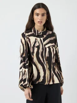 naisten paitapusero K Yasasina LS Shirt S. Noos, Sandshell Zebra print>Y.A.S Sale